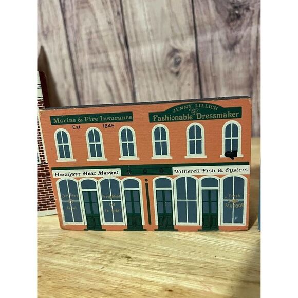 Lot of 3 Cats Meow Series VI 1988 Church/School/Meat Market - Picture 6 of 10